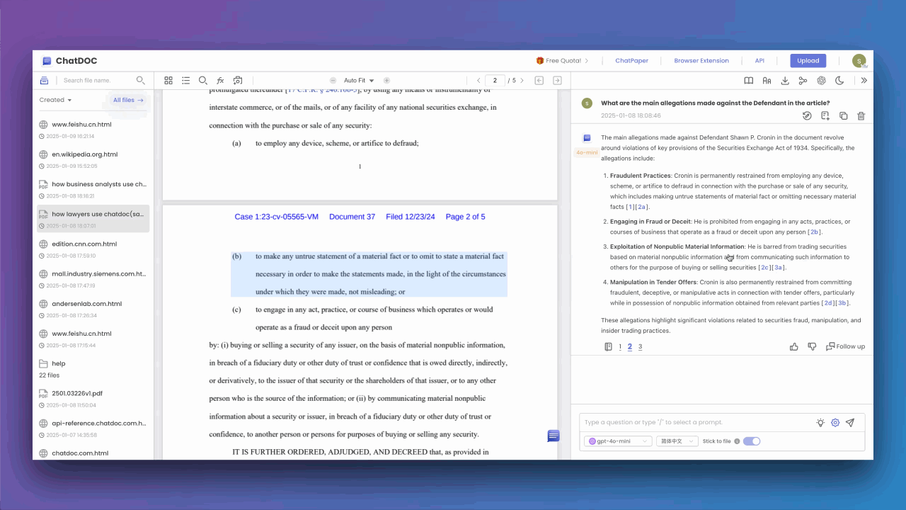 What Are The Features Of ChatDOC 